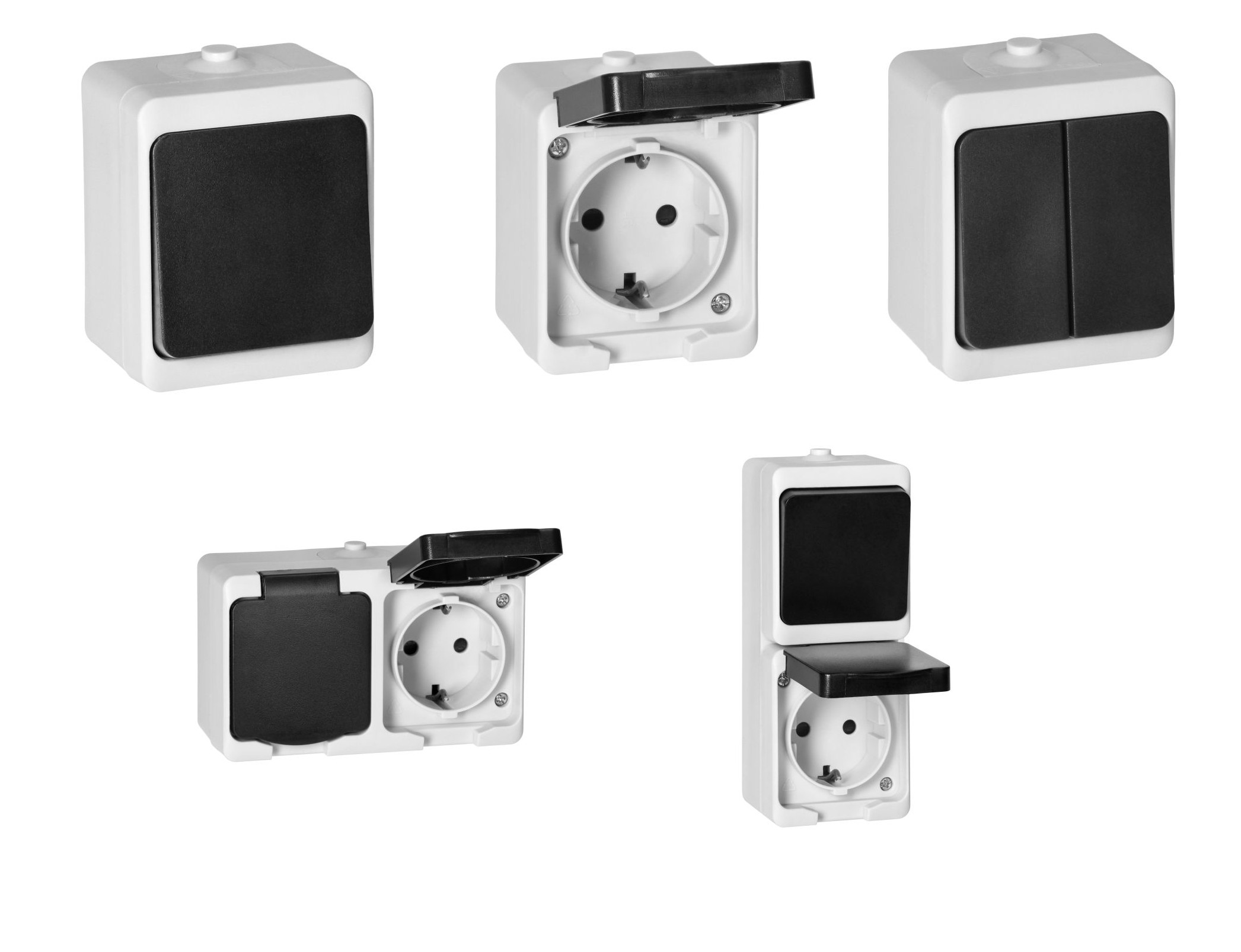 Feuchtraum Steckdose IP54 Aufputz – 230V, 16A, Mit Schalter/Taster, Ideal Für Werkstatt & Außenbereich